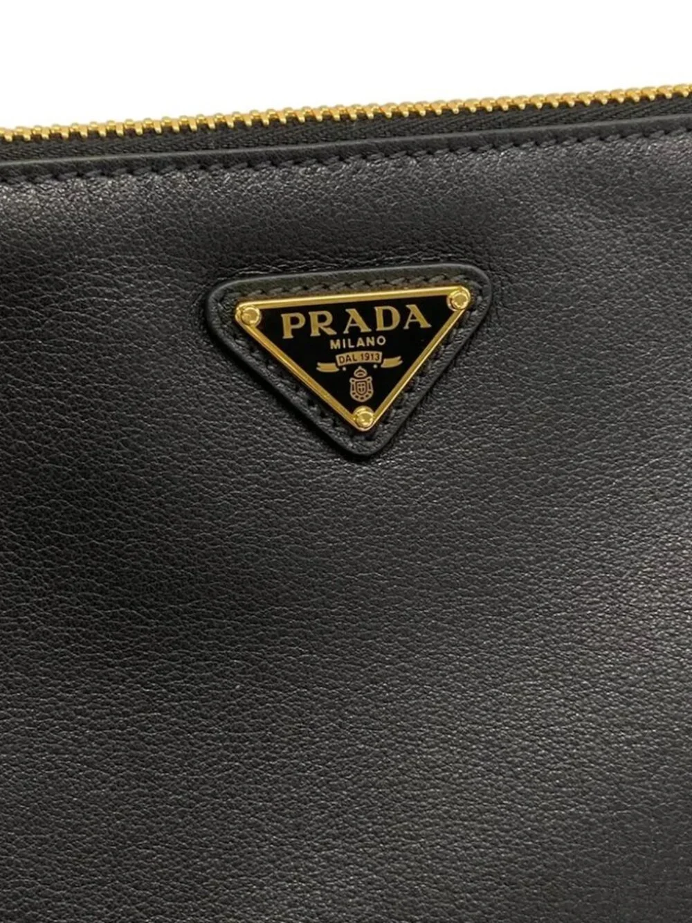PRADA 1BC238 Black soft grain leather Shoulder Bag